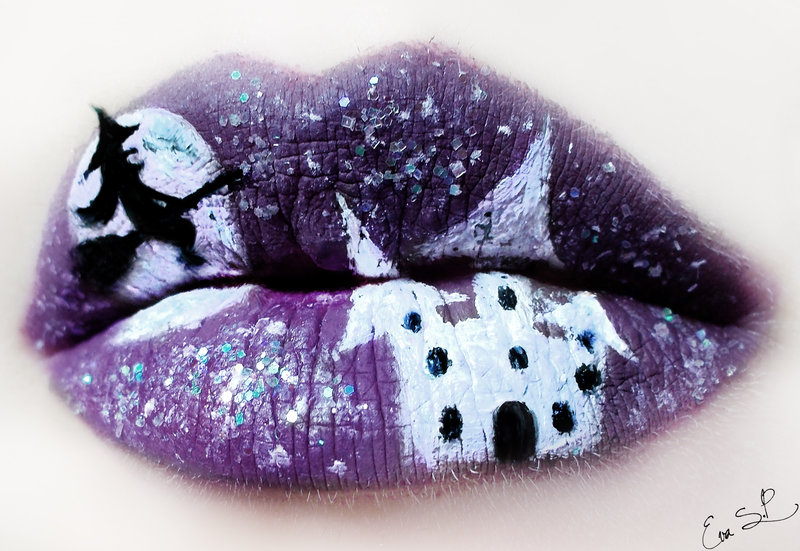 Illustration for article titled This incredible, spooky Lip Art is perfect for October
